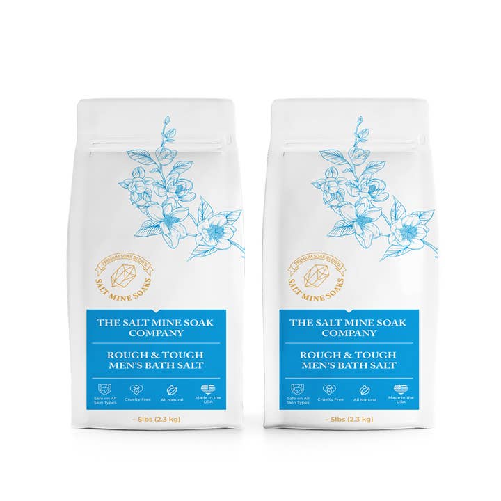The Midwest Sea Salt Company - Wholesale Bath salts - Blue Musk Rough & Tough Men's Bath Salt Soak - 5lb3