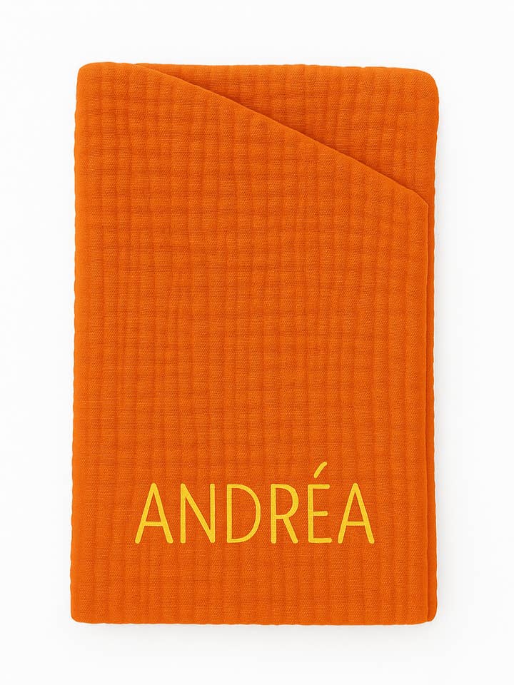 Personaliseerbaar brillenetui voor kinderen, gevoerd met mandarijnkleurige katoengaas voor wholesale door MAZZANNE