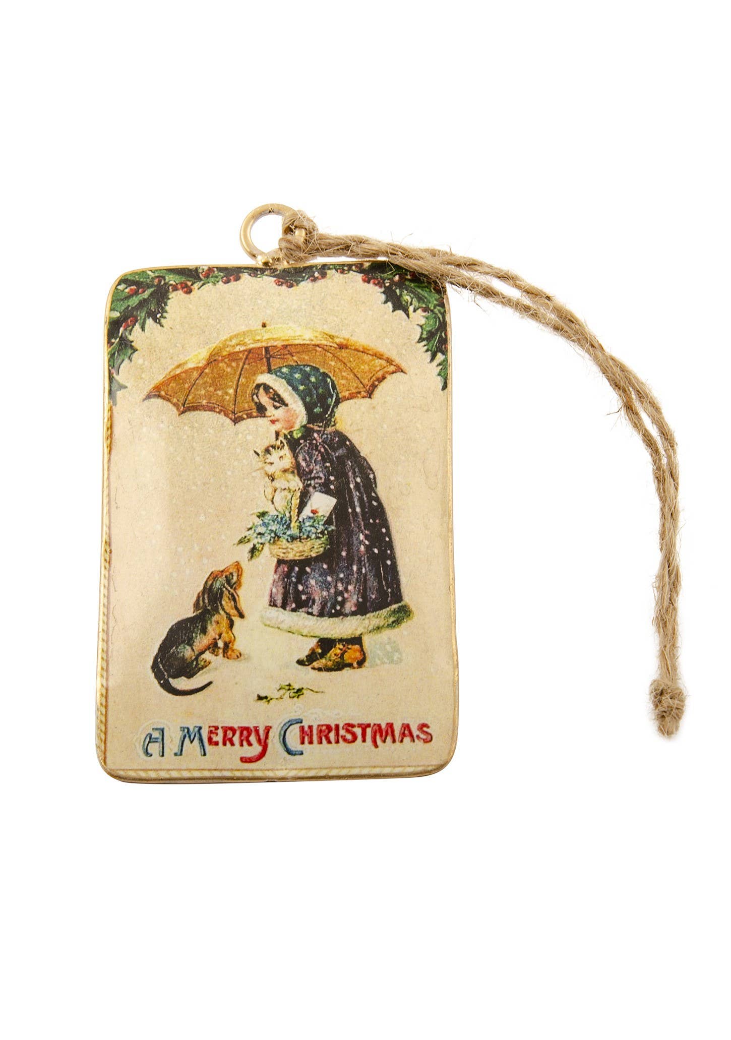Namaste - Wholesale Christmas Decoration - Vintage Tin Winter Scene Hanging Decoration3