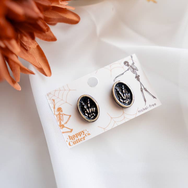 Happy Cutter Co - Wholesale Stud/Post Earrings - Halloween Stud Earrings | Cute Oval Halloween Accessories5