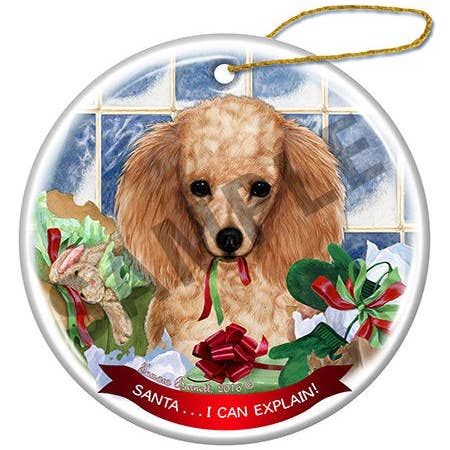 Pet Gifts USA, LLC – Ornamento por atacado – Ornamento de suspensão de porcelana poodle damasco