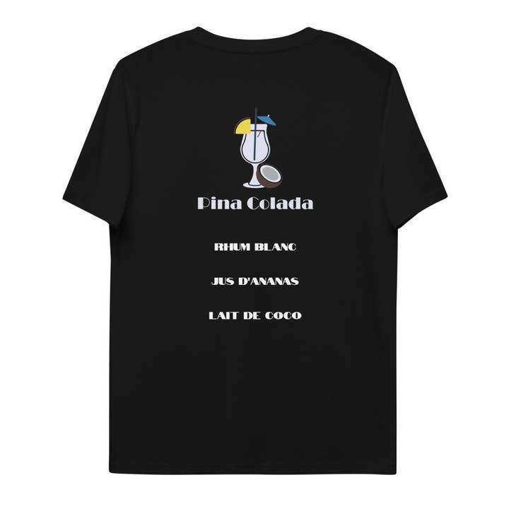 The Pina Colada T-shirt recipe in organic cotton for wholesale by Drink Corner