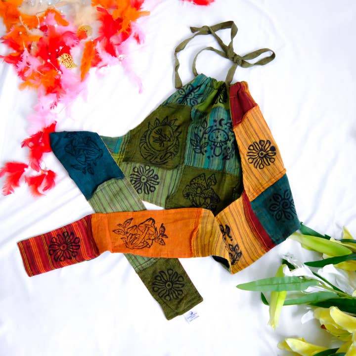 Karma Nepal Crafts - Wholesale Blouse – Women’s - Patchwork Reversible Cotton Backless Halter Top19