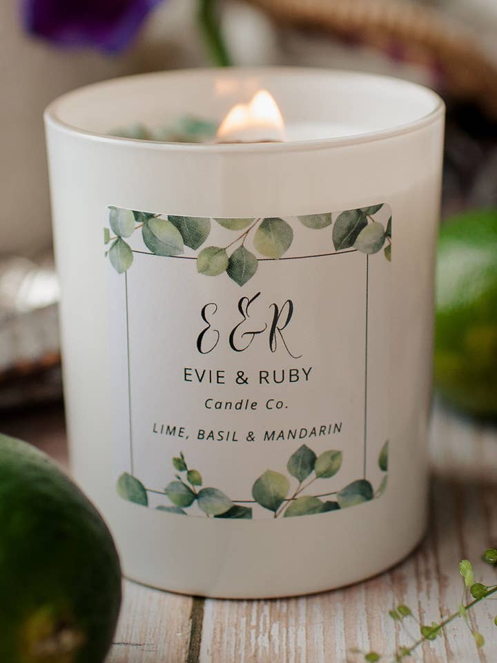 Lime, basil & Mandarin Calm Collection Candle for wholesale by Evie & Ruby Candle Co