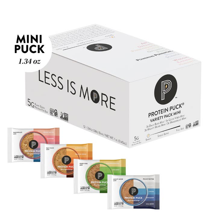 Variety Pack Mini (12 - 1.34oz Bars) for wholesale by Protein Puck