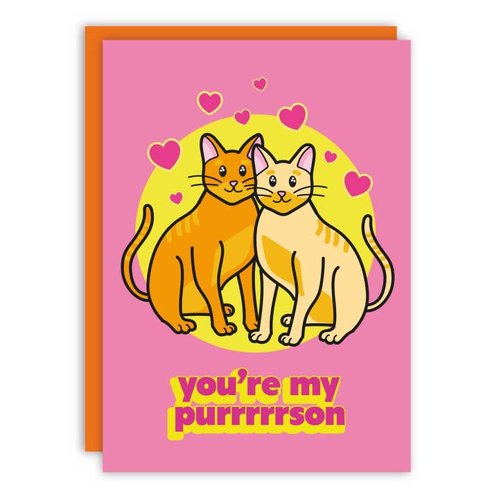 Studio Soph (We Pay Your Import Fees - We Ship DDP) – Engroshandel Valentinsdagskort – Valentinskort med katte - 'You're My Purrrson'