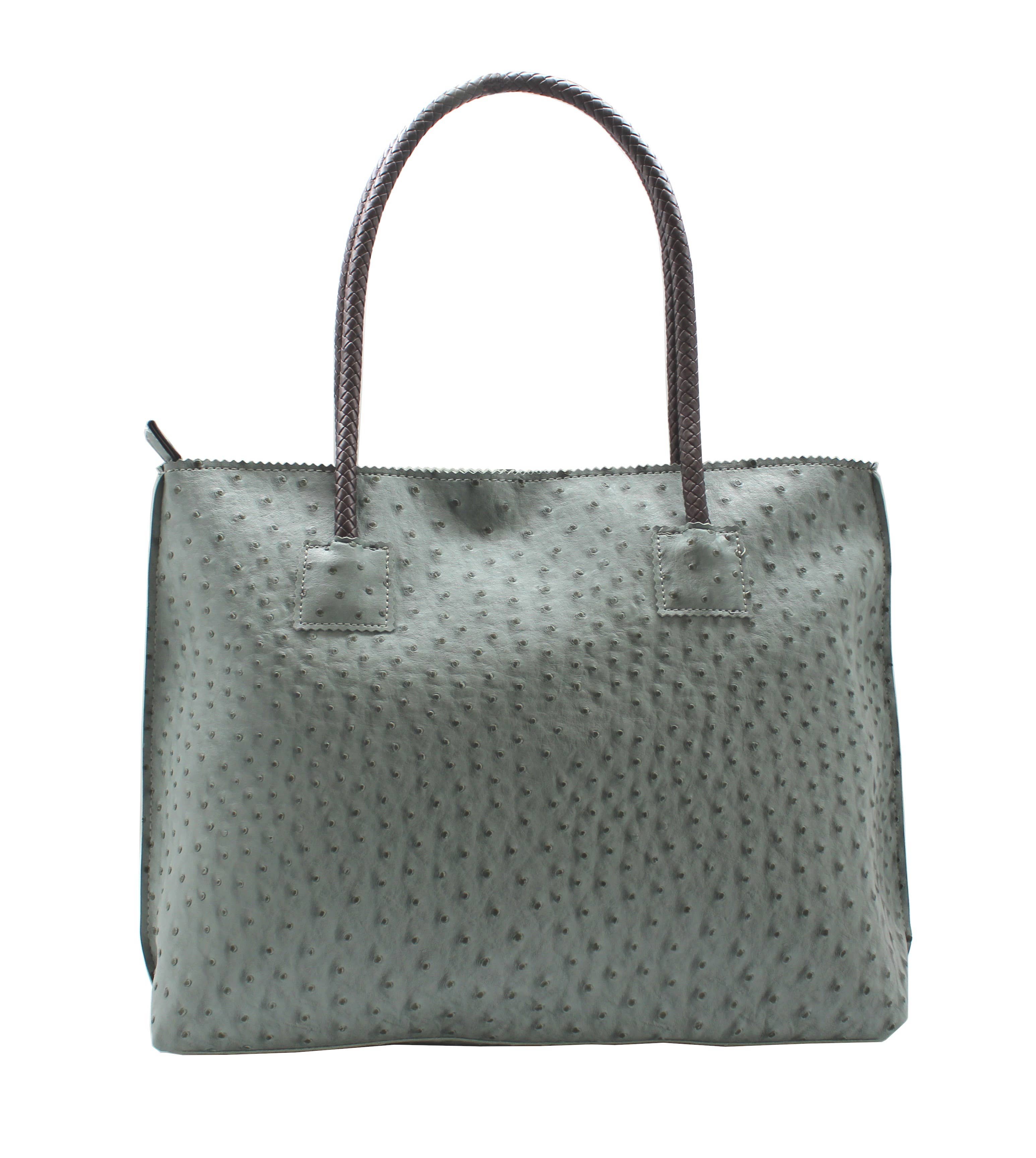 22 Tote - Wholesale Tote Bag - Women's - Lightweight Ostrich Zippered Tote Bag1