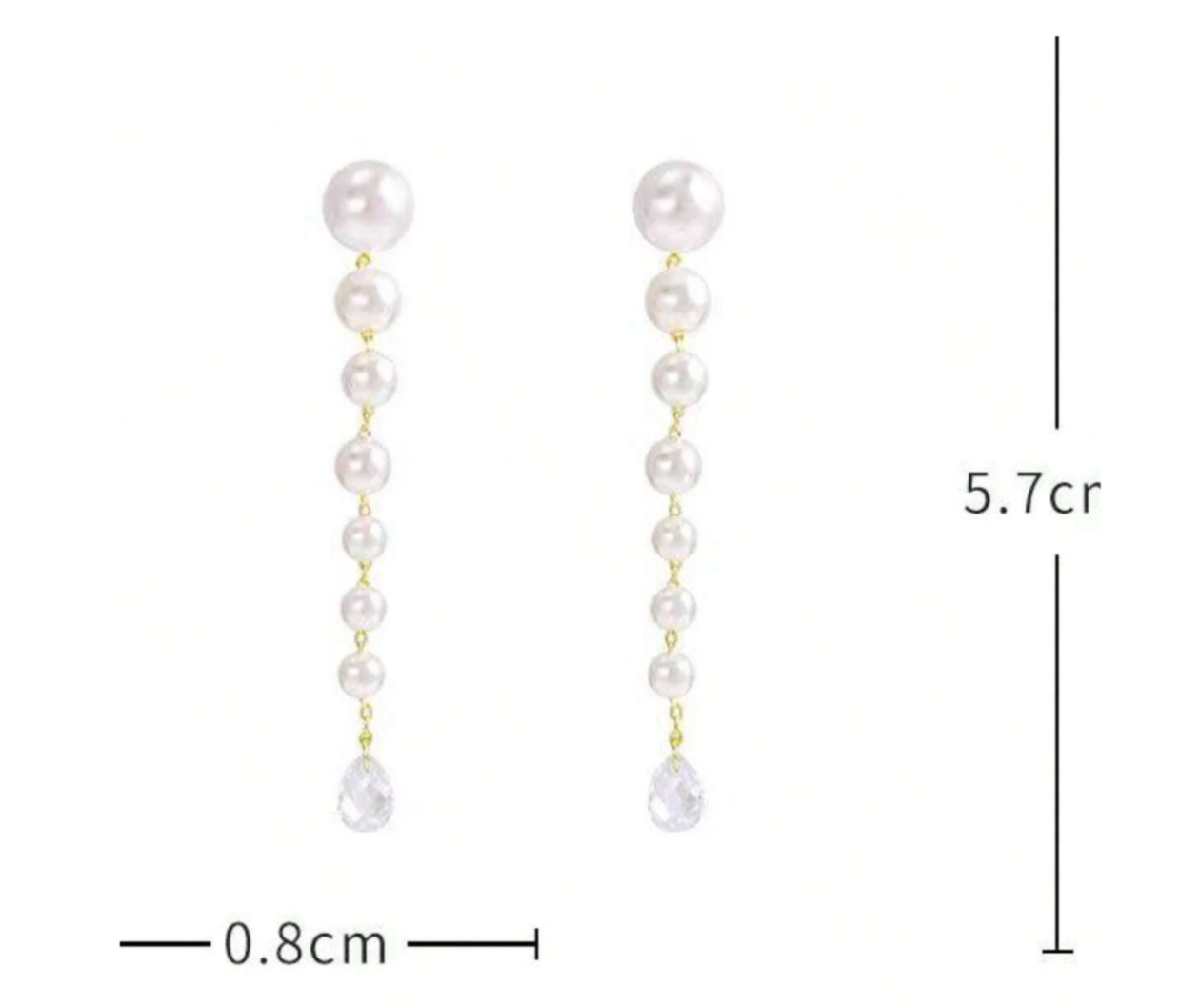 HoopLa - Wholesale Dangle Earrings - Penelope Pearl Duster Earring- Steel Post 2
