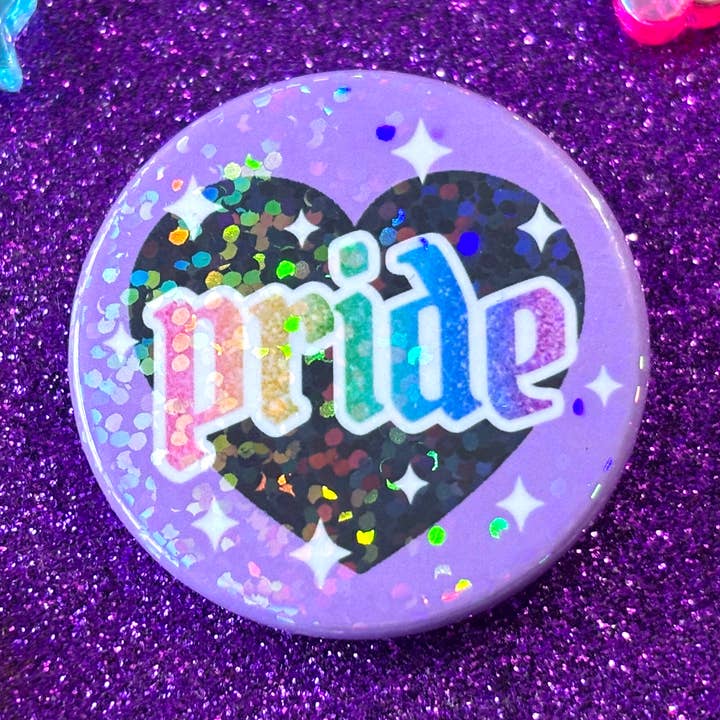 Pride Holographic Pin Badge for wholesale by Magical Meow