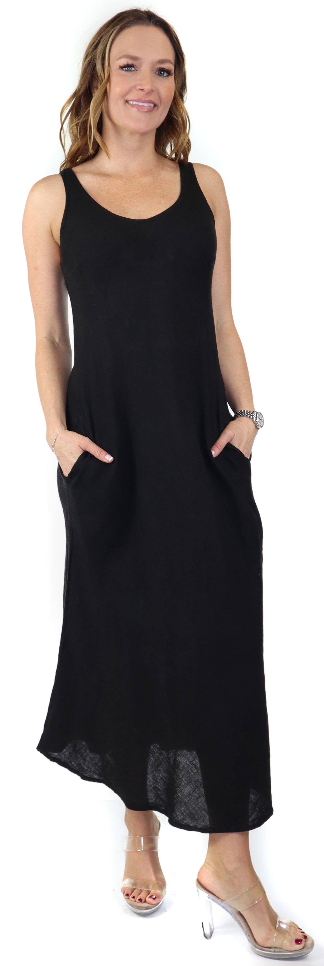 LINEN AND GAUZE - Wholesale Dress - Women's - Biased Cut For excellent fit Pure linen summer maxi dress0