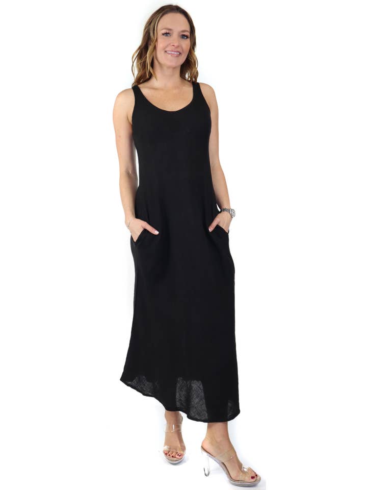 LINEN AND GAUZE - Wholesale Dress – Women's - Biased Cut For excellent fit Pure linen summer maxi dress