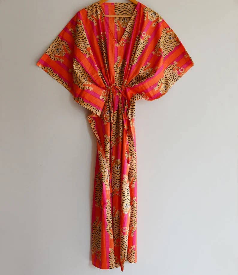 bhavnas boutique - Wholesale Kaftan - Women's - Handmade Indian Long Kaftan Beach Cover Up Dress Kaftan