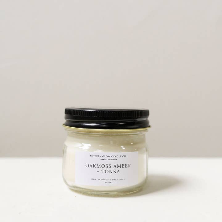 Modern Glow Candle Co. - Wholesale Jar/filled candle - 4oz Mini Mason Jar Candles1