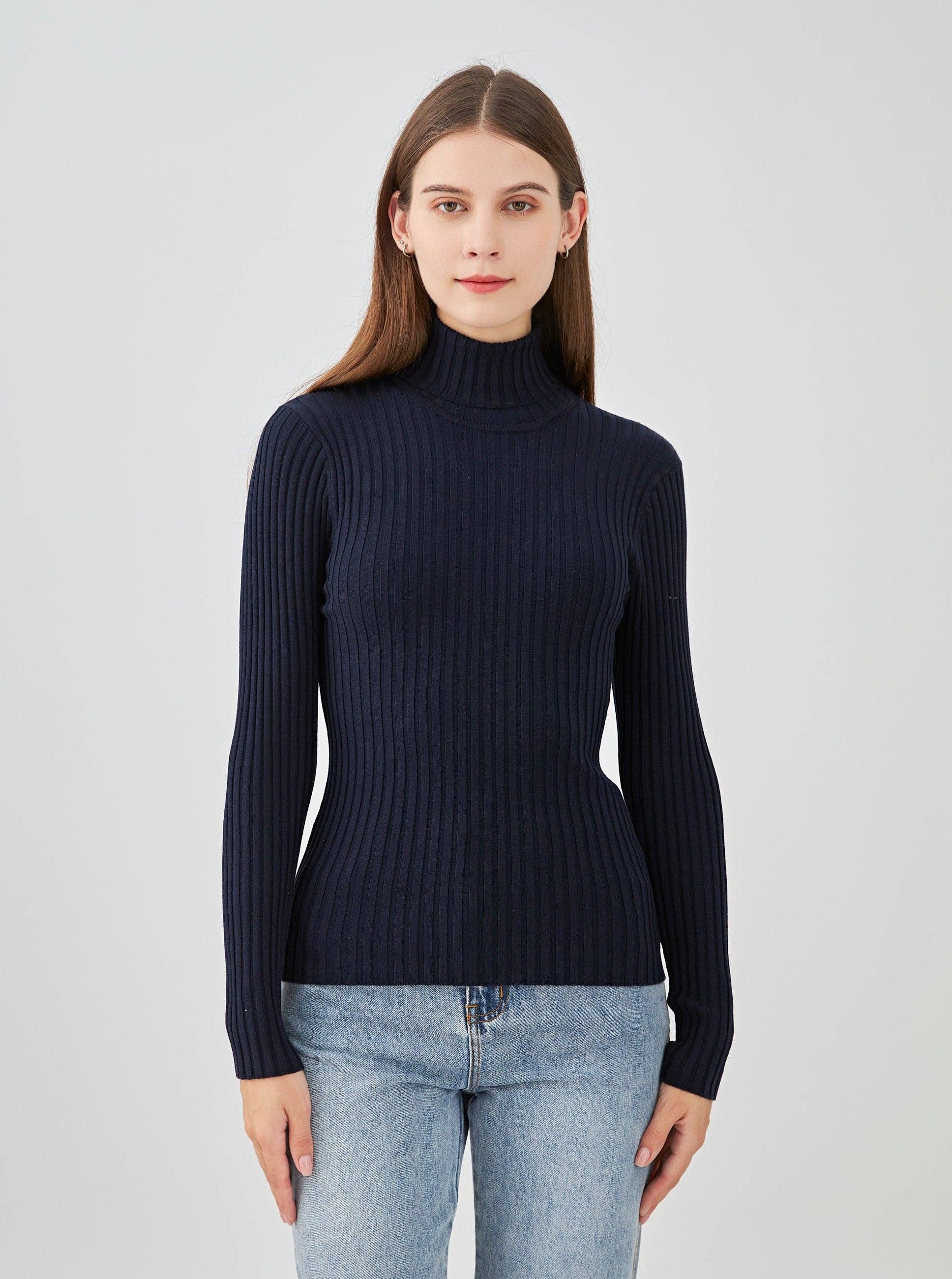 jw.atelier - Vendita all'ingrosso Maglione tricot - Donna - Maglione dolcevita a coste in seta elasticizzata5