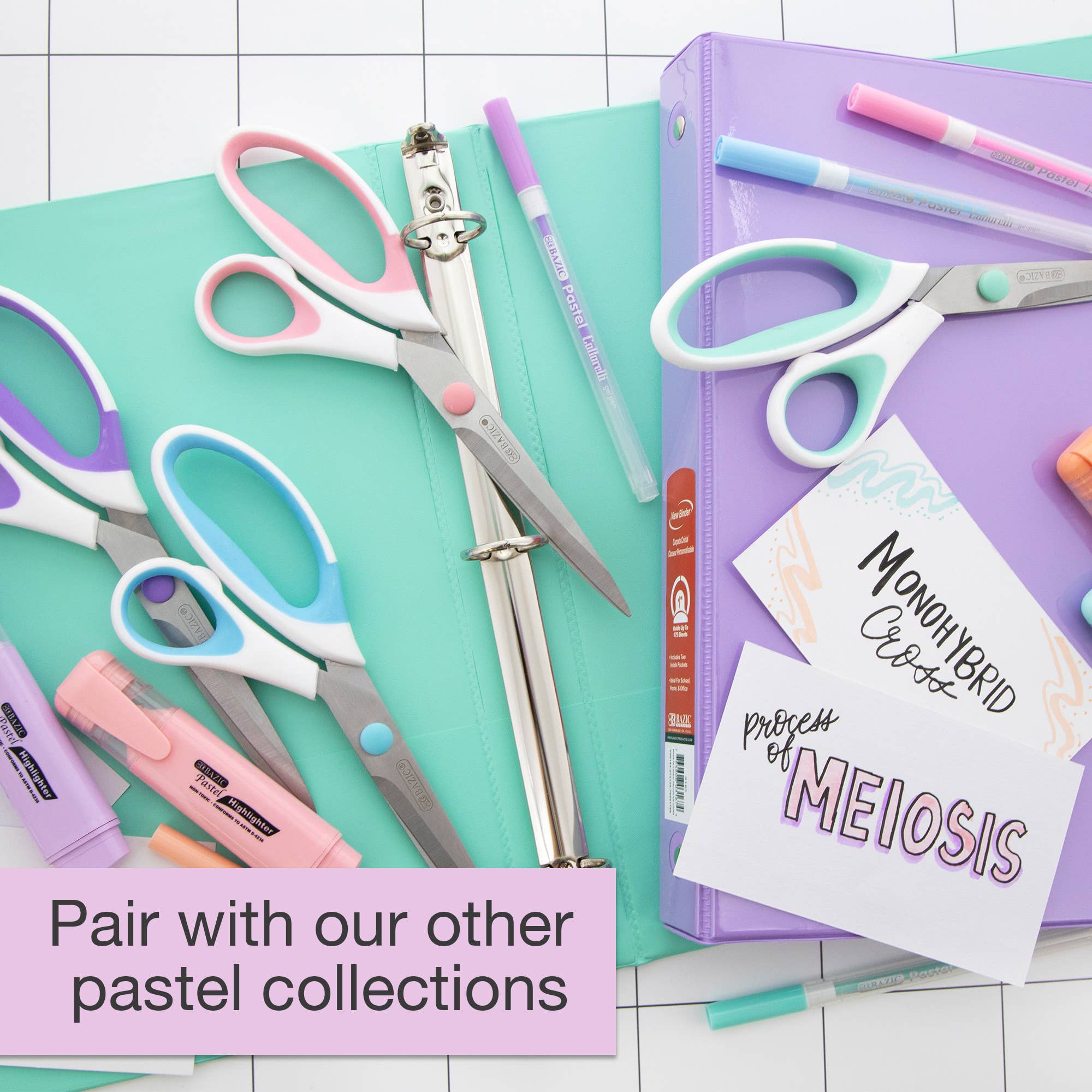 BAZIC Products - Wholesale Binder - Binder View 1" Asst. Pastel Color 3-Ring w/ 2-Pockets6