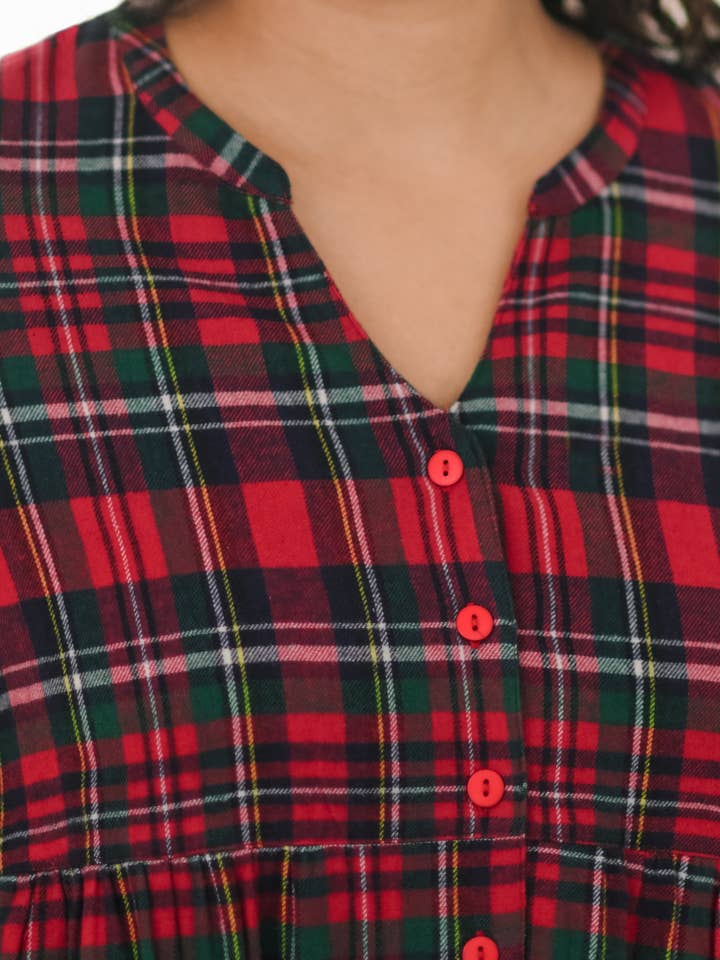 April Cornell Apparel - Wholesale Nightgown - Women's - Yuletide Check Nighty1