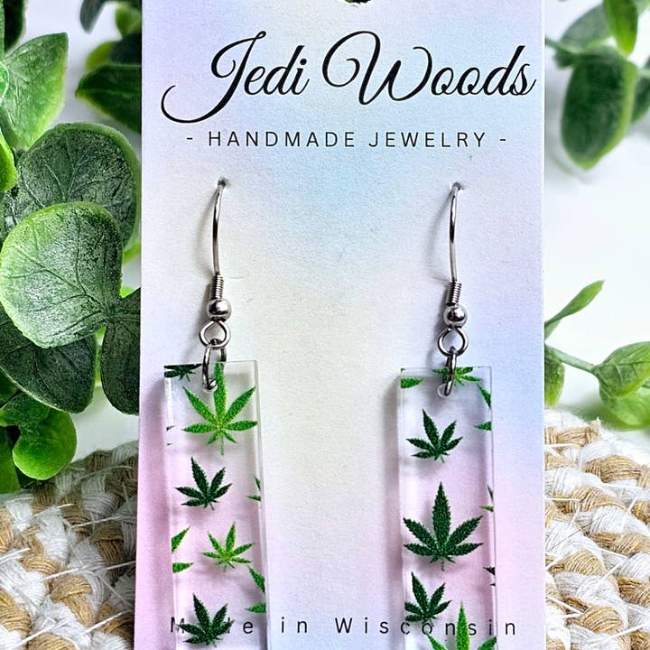 Jedi Woods LLC - Wholesale Dangle Earrings - Marijuana Leaf Earrings