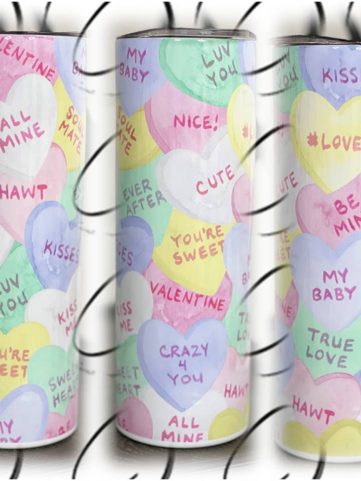Vandfarve samtale hjerter 20 oz Skinny Tumbler for engroshandel hos CMD Wholesale
