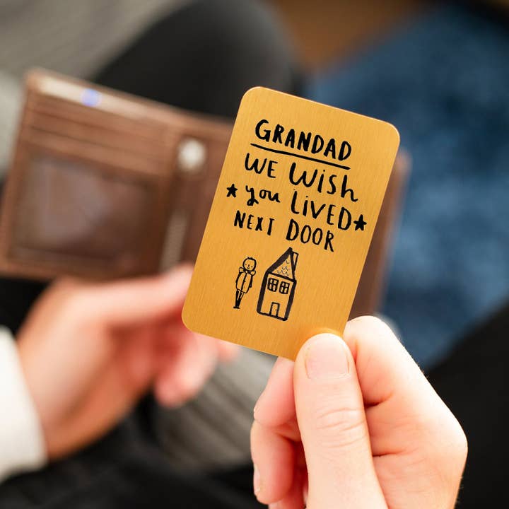 Grandpa I wish you lived next door wallet card for wholesale by Ellie Ellie LTD