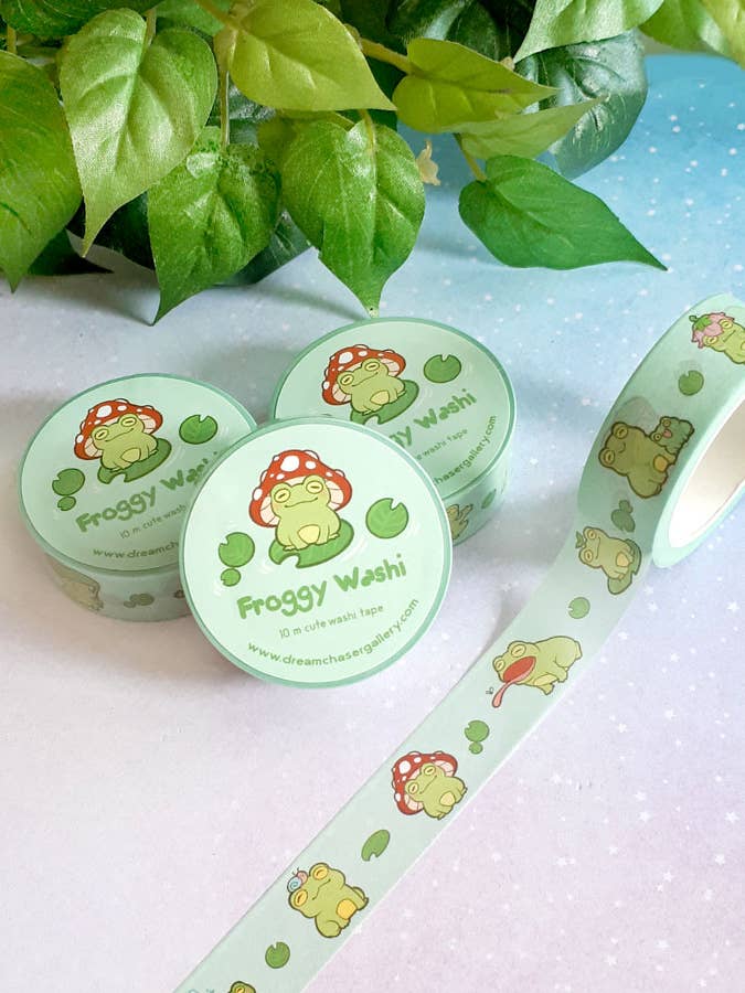 Söt grod-tema washi-tejp för wholesale av Dreamchaserart