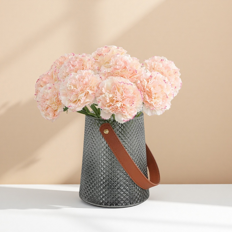 ACNITE(We cover U.S. import duties) - Vente Fleurs artificielles - Fleurs artificielles œillet rose réaliste 28 cm - Cadeau pour elle1