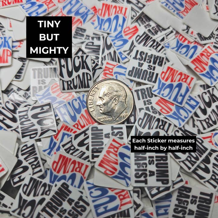 Sticky Bunny Stickers - Wholesale Sticker - Anti-Trump CONfetti Stickers | Fuck Trump Sticker Sprinkles | Trump Sucks | FDT | Anti-Trump Sticker | Mini Protest Stickers7