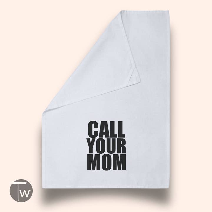 Twisted Wares - Wholesale Tea Towel - Call Your Mom Premium Cotton Tea Towel 4 Pack