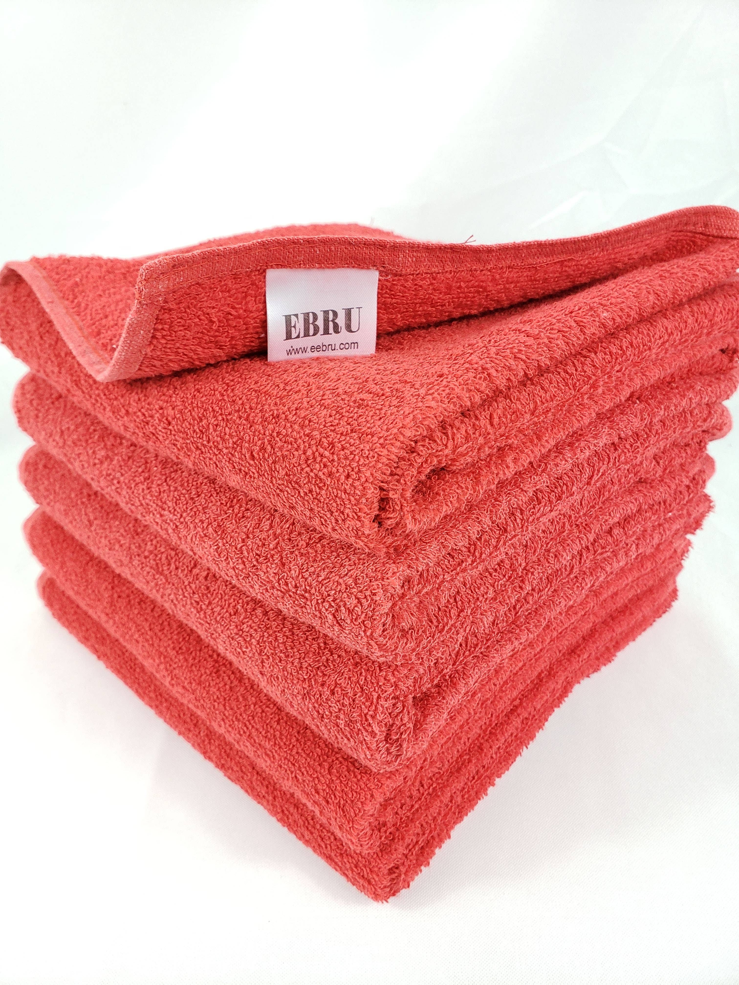 EBRU Home - Wholesale Towel Set - Salon, Spa, Face or Hand Towels 6 Pack 20x36" RED2