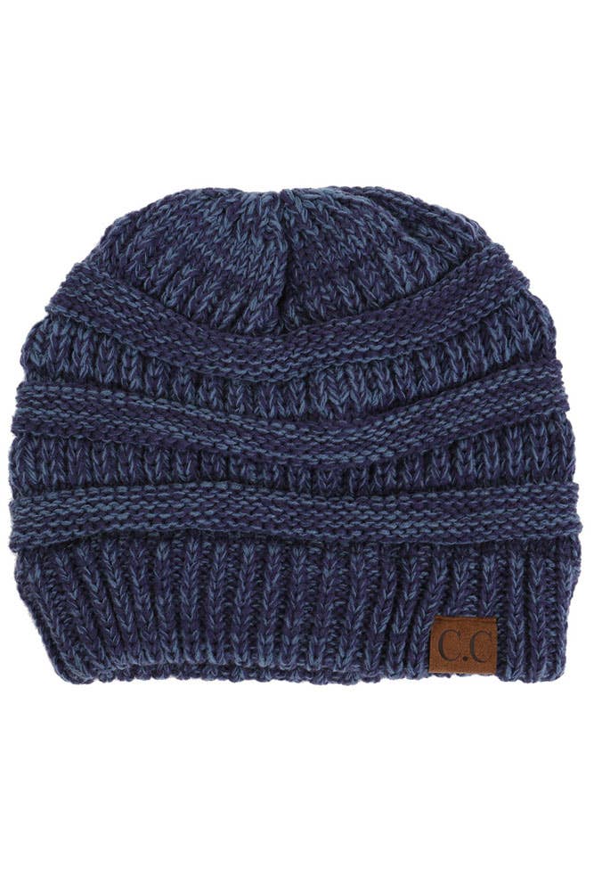 Hana - Wholesale Beanie - Women's - C.C Two Tone Color Knit Beanie10