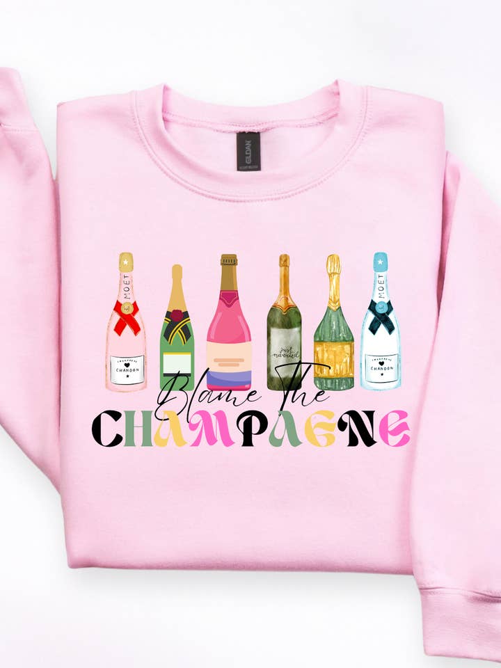 Blame the Bubbly Sweatshirt for wholesale by Gambi's Tees