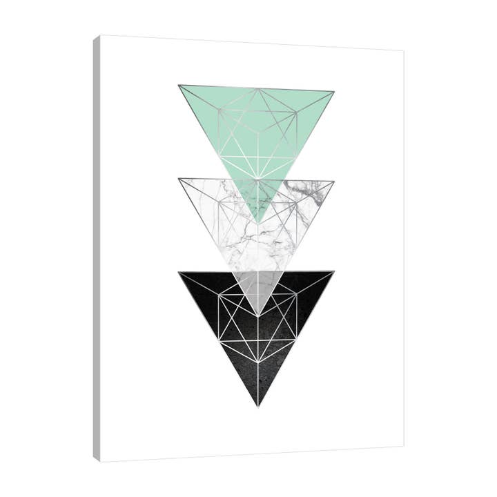 Mint Géométrique 3 Galerie Toile Enveloppée pour la vente par Jaxson Rea