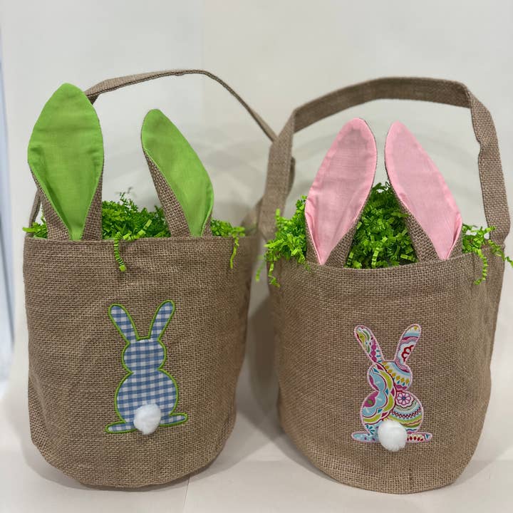 Gifts By Grace - Wholesale Basket - Kids & Baby - Easter Bunny Basket- Embroidered Easter Basket