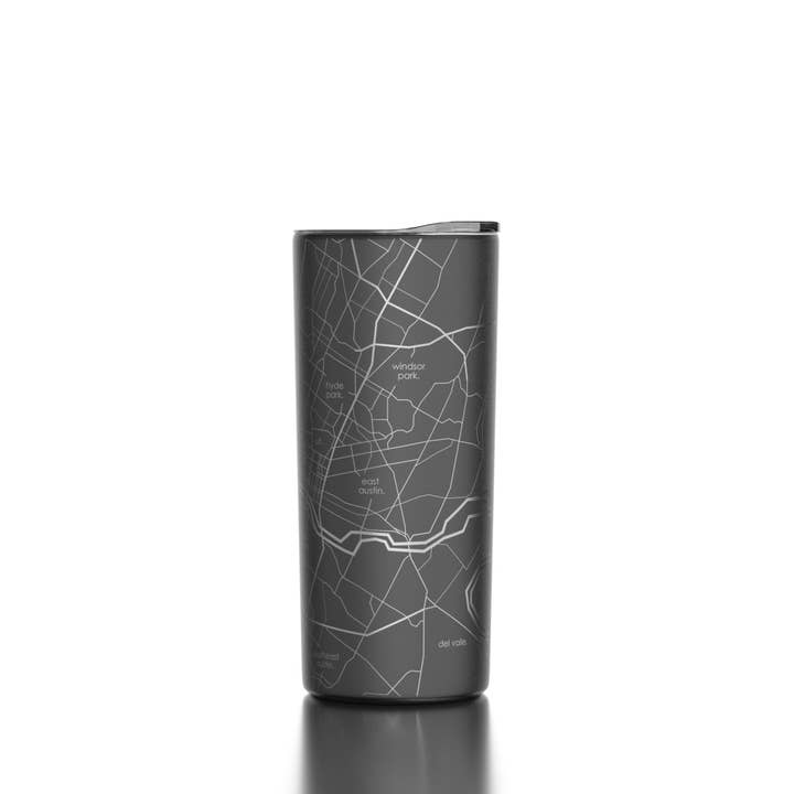 Well Told - Wholesale Insulated Mug/Tumbler - Austin TX Map 16 oz Insulated Coffee Tumbler