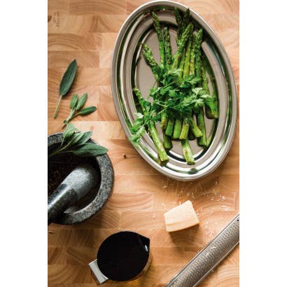 LACOR MENAJE PROFESIONAL S.L. - Wholesale Serving Tray - Oval Polished Satin Stainless Steel Platter0