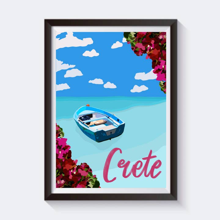 Kreta, Griechenland Travel Artwork Druck — 6 Größen für den Großhandel von 2 Sisters