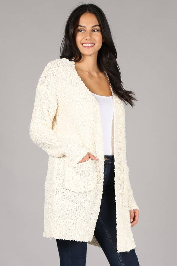 Oceanus Apparel - Wholesale Cardigan - Dames - OUG80160 Met Solid Popcorn versierde vesttrui13