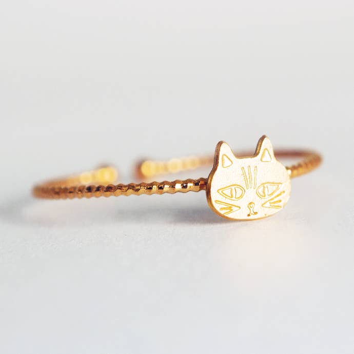 Adjustable gold-plated children's ring - made in France for wholesale by Adorabili