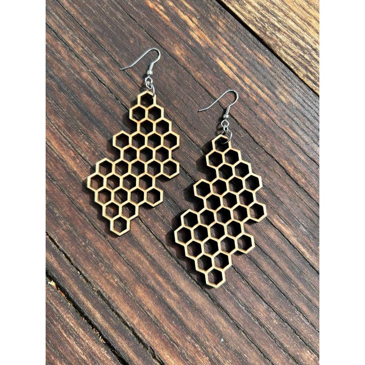 Pendientes cortados con láser en forma de panal para venta al por mayor de Better Wheel Workshop