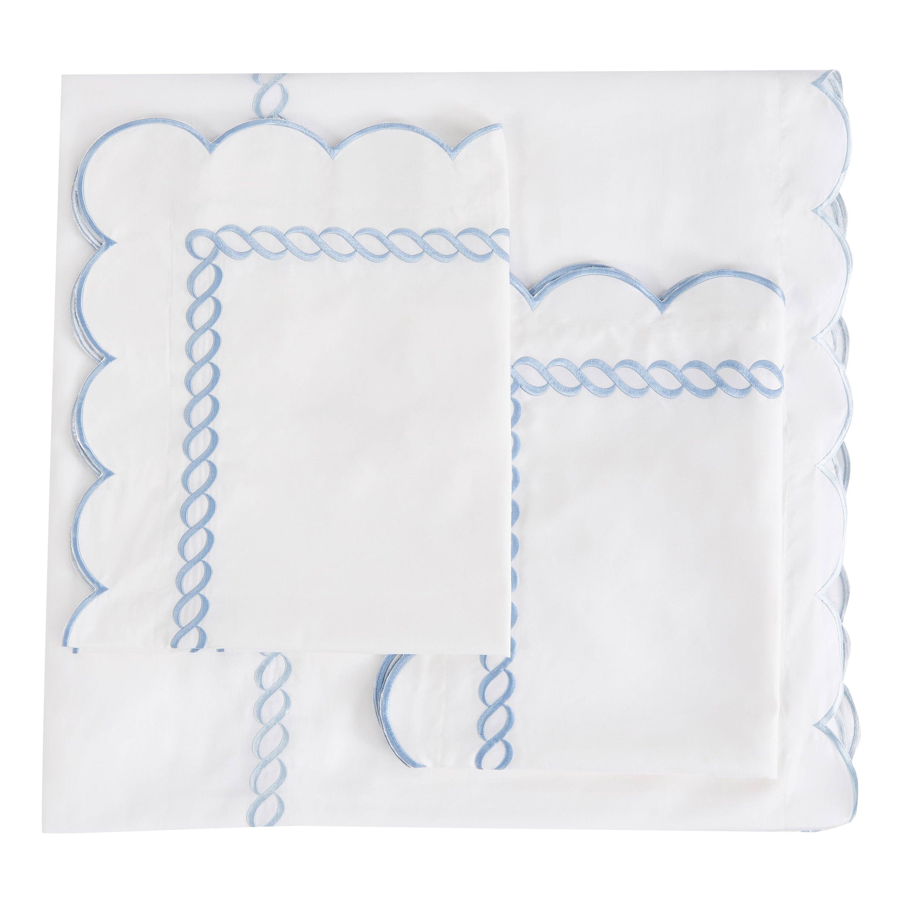 Mélange Home - Wholesale Duvet Cover - 600 Thread Count Scallop Rope Embroidered Cotton Duvet Set8