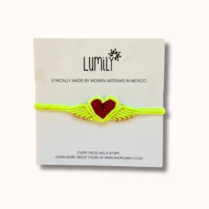 Lumily - Wholesale Woven/Braided Bracelet - Macrame Woven Heart Wings Pull String Bracelet - Mexico10