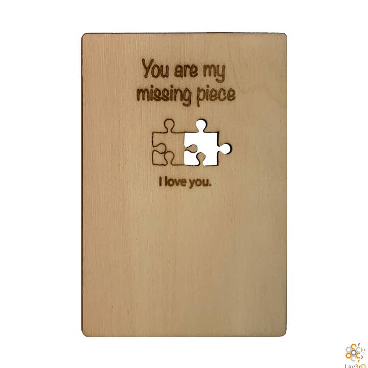 Lay3rD Lasercut - Houten Wenskaart - „Je bent mijn vermist voor wholesale door Lay3rD