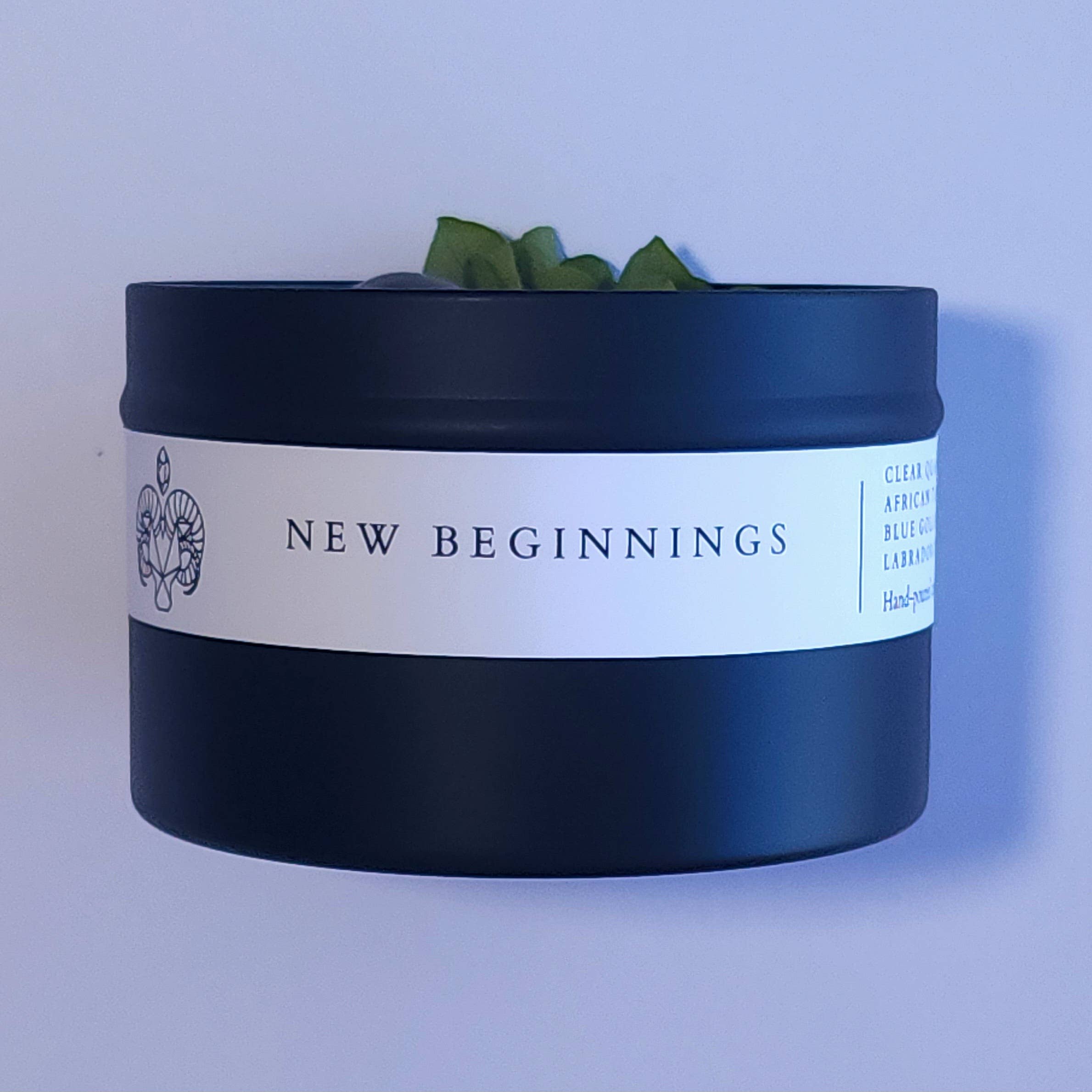 Nymph & Satyr Co. - Wholesale Pot/gevulde kaars - Een nieuw begin • 8oz Soy Crystal Candle1