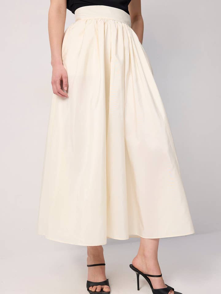 Elegant Pleated Maxi Taffeta Skirt with High-Waist for wholesale by Touché Privé