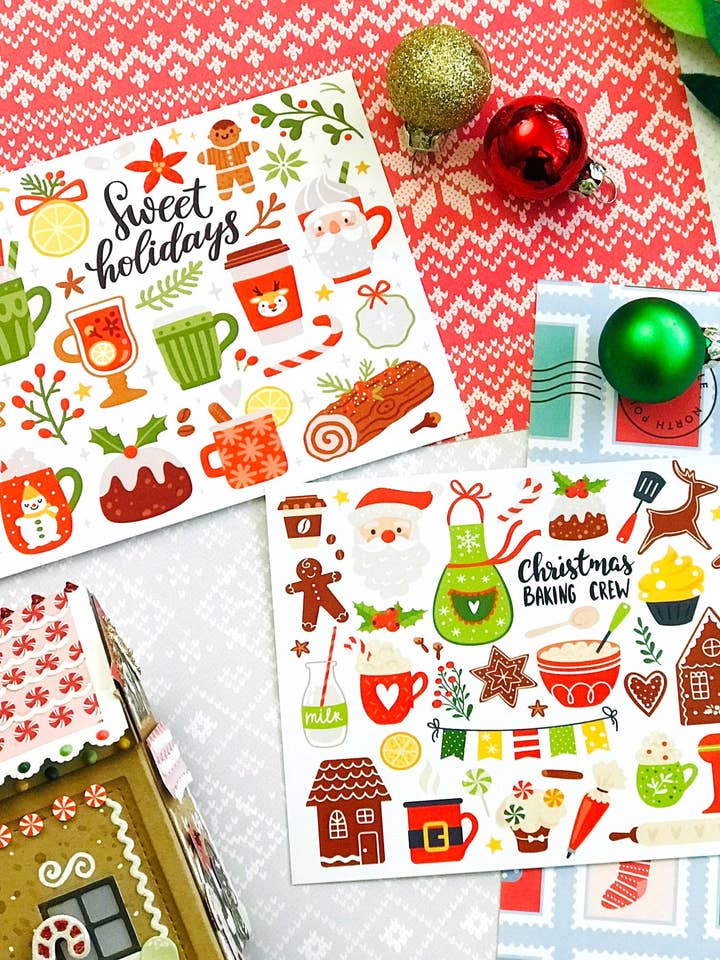 Sweet Holidays vykort Set | Uppsättning av 2 julvykort för wholesale av Artful Geet Creations