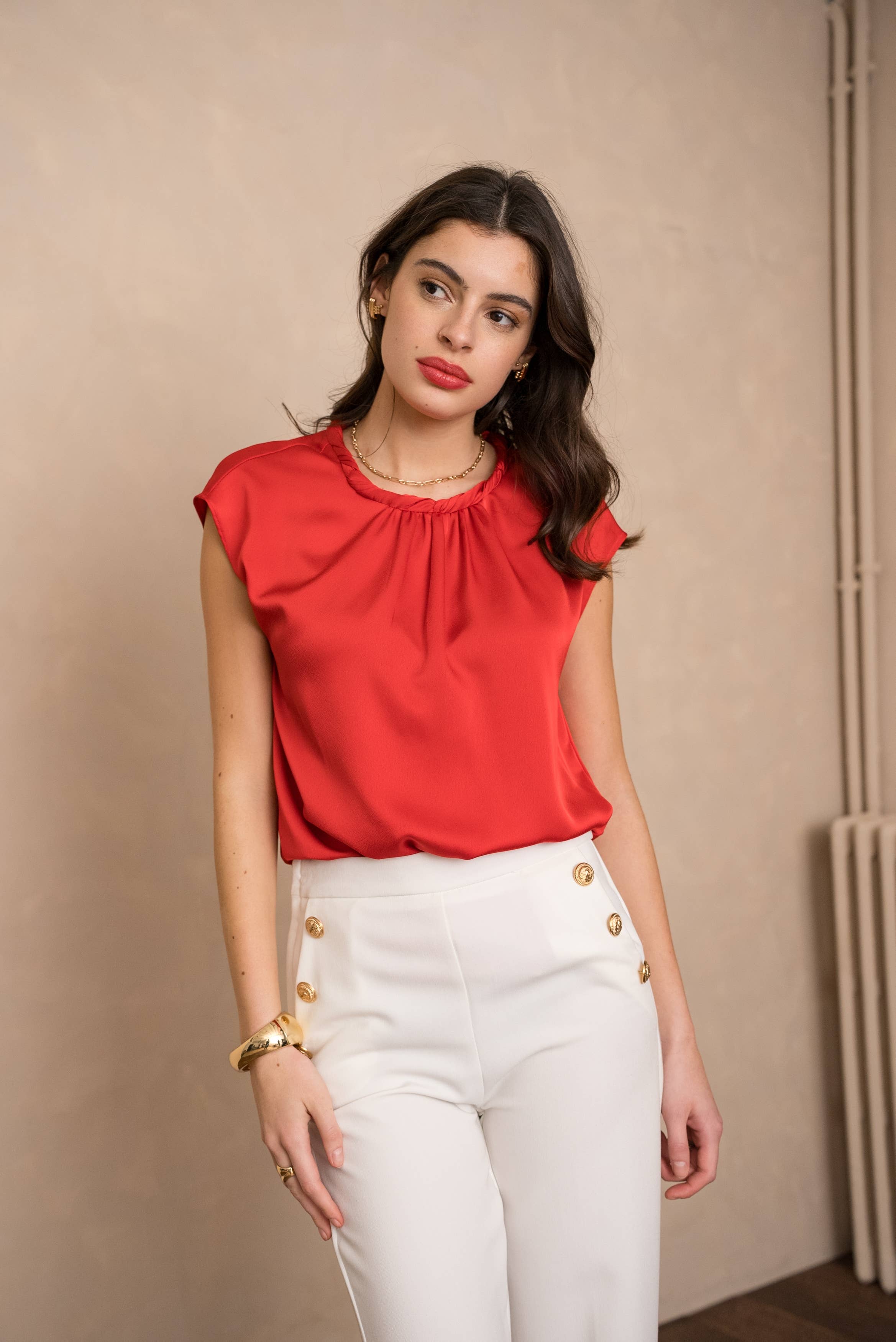 LULUMARY - Wholesale Blouse - Women's - Satin top H161A26