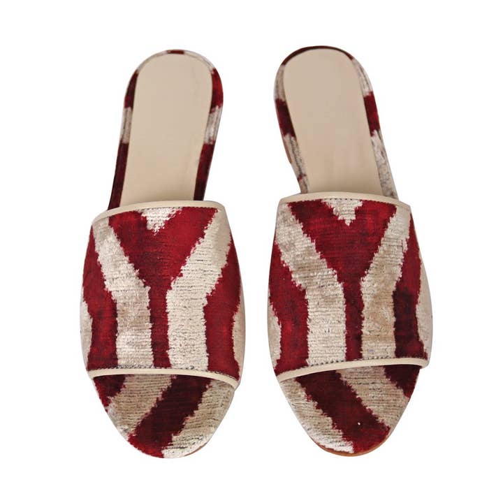 Zijdefluwelen Ikat Pantoffels 011 voor wholesale door MIASETA