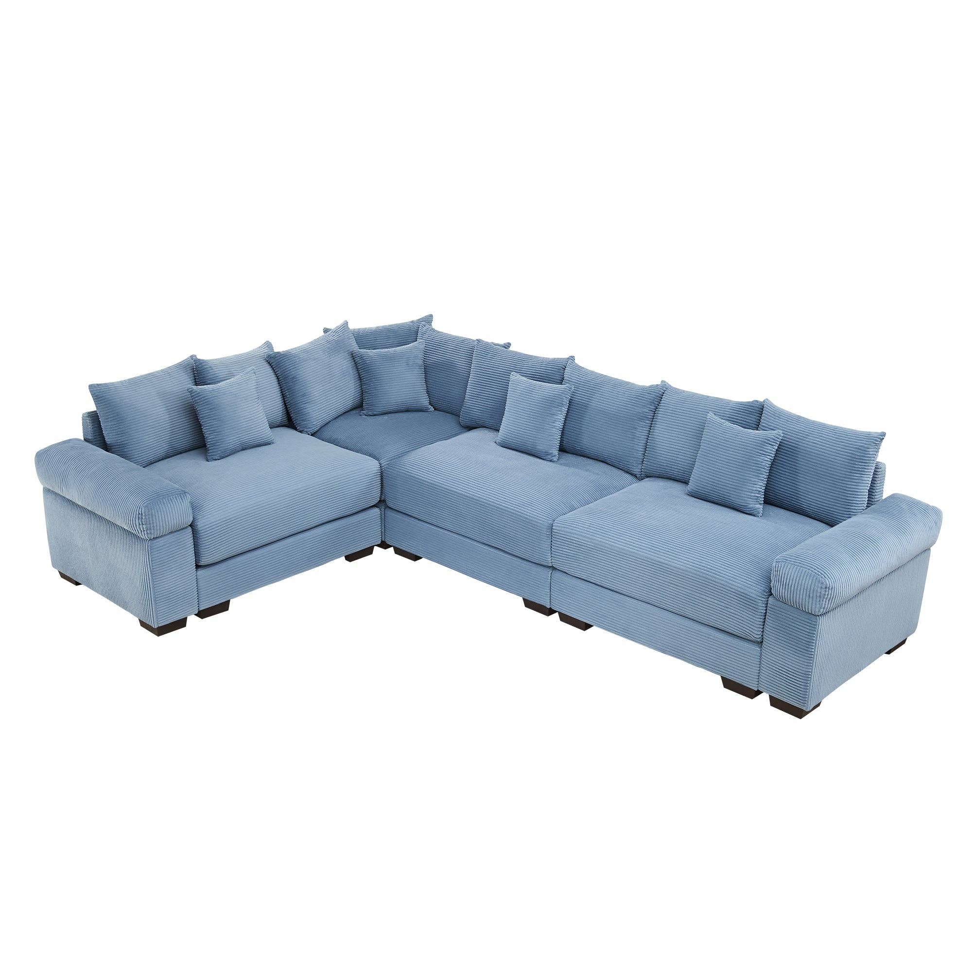 39F Inc. - Wholesale Sofa - Oversized Blue Cloud Modular Sectional Couch (13 Pillows)16