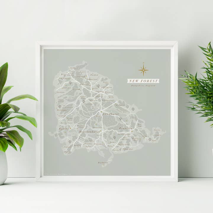 New Forest National Park Map Print for wholesale by Britain Illustrated