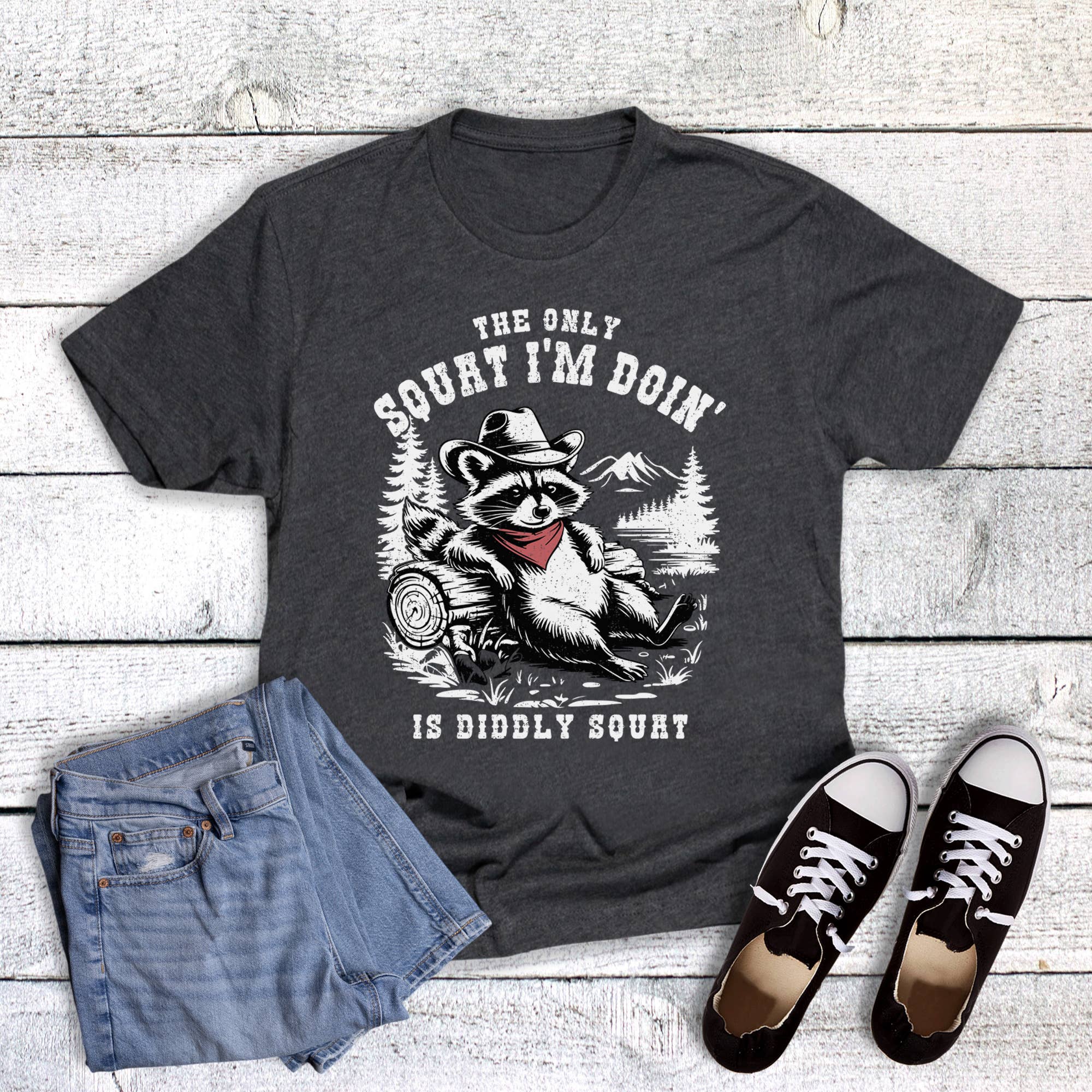 Charcoal Funny Diddly Squat Graphic Tee for wholesale on Faire0