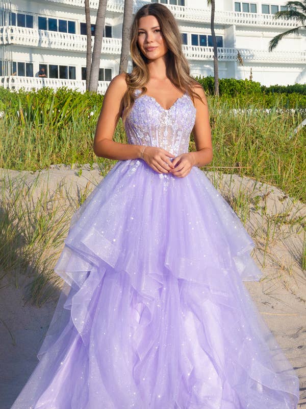 Babyfox Apparel - Wholesale Gown – Women's - Sleeveless Bustier Illusion Top A Line Dress1